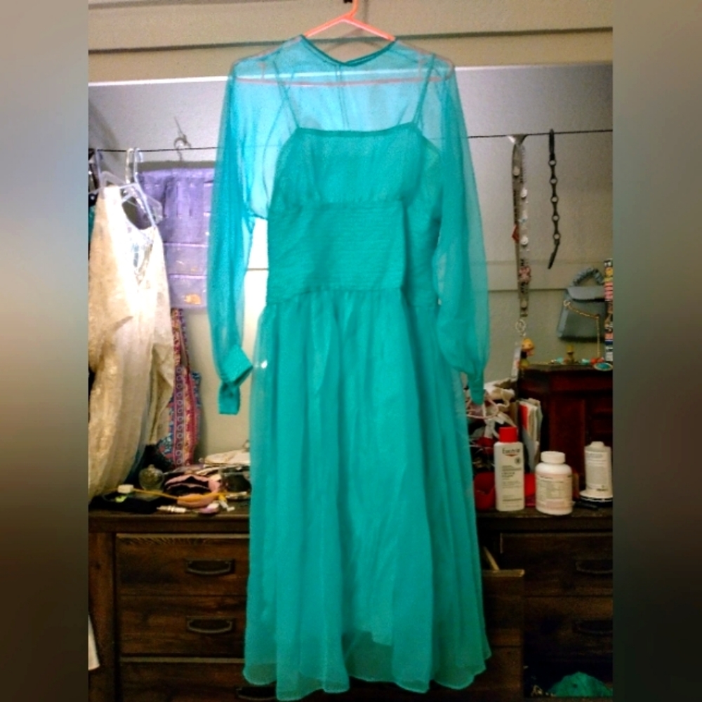 Vintage kappi dress teal/ terquiose